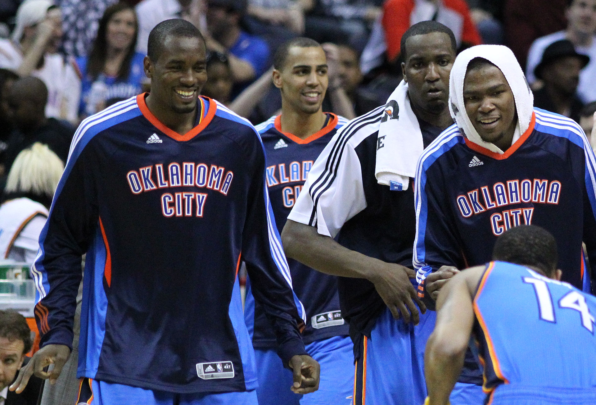 Kevin Durant with OKC Teammates