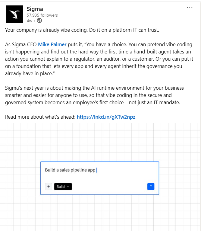 Sigma on vibe coding governance